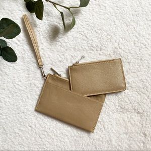 Maurices | Small gold clutch wallet + coin purse